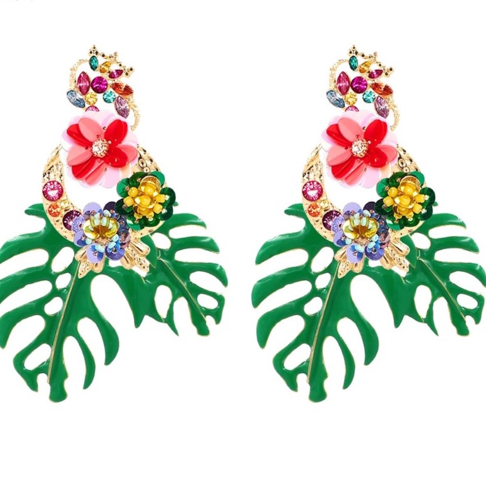 ⚡️LAST ONE⚡️Zara Tropical Leaf drop earrings - Picture 3 of 8